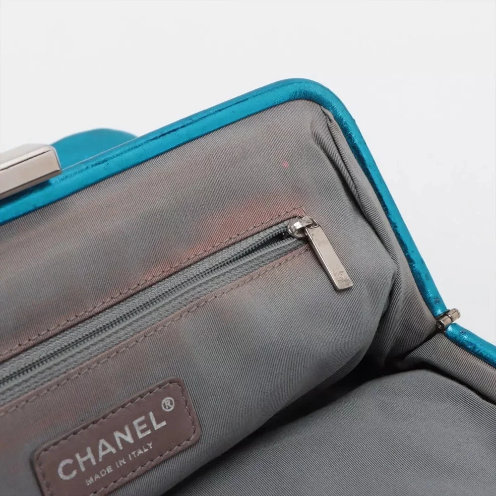 Chanel Metallic Shoulder Bag CC Matelasse Quilted Leather Pink/Blue/Black/Silver - Picture 16 of 16